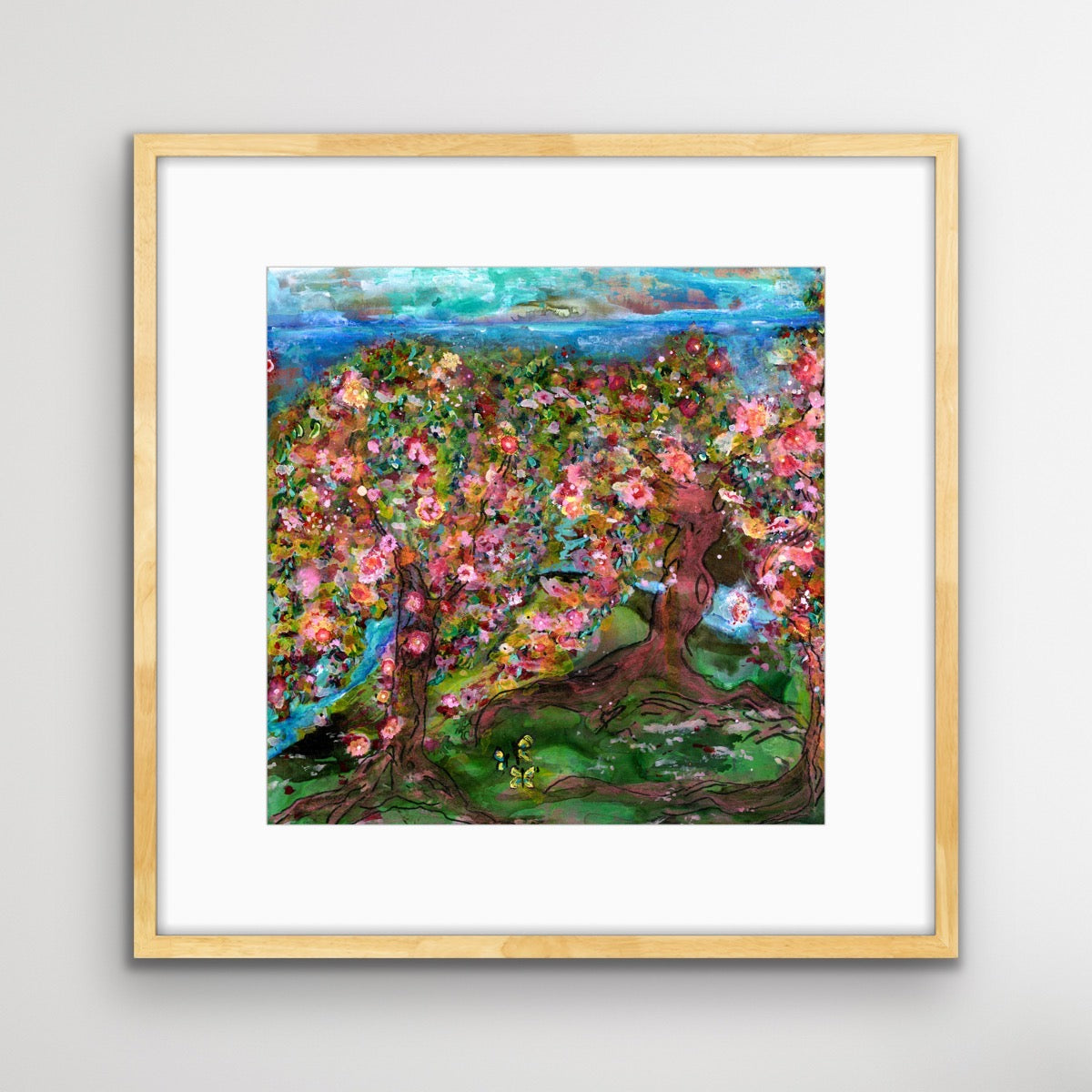 Blooming Orchard by the Sea