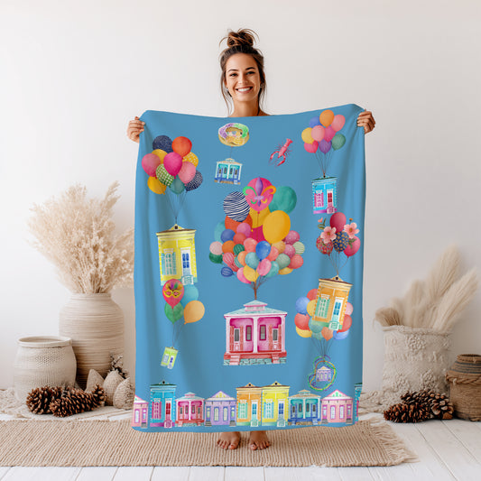 Velveteen Plush Blanket - NOLA Blue