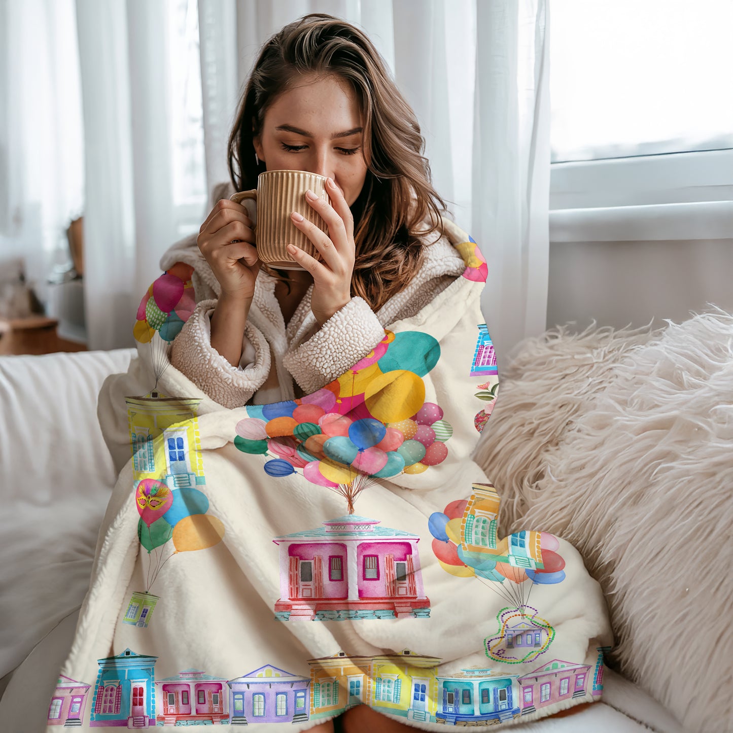 Velveteen Plush Blanket -NOLA Ivory