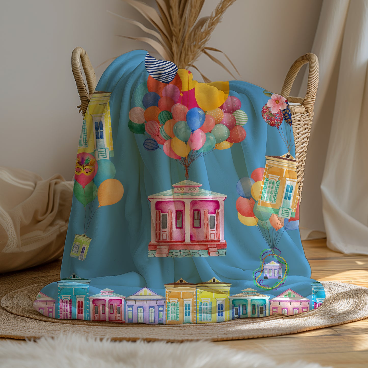 Velveteen Plush Blanket - NOLA Blue