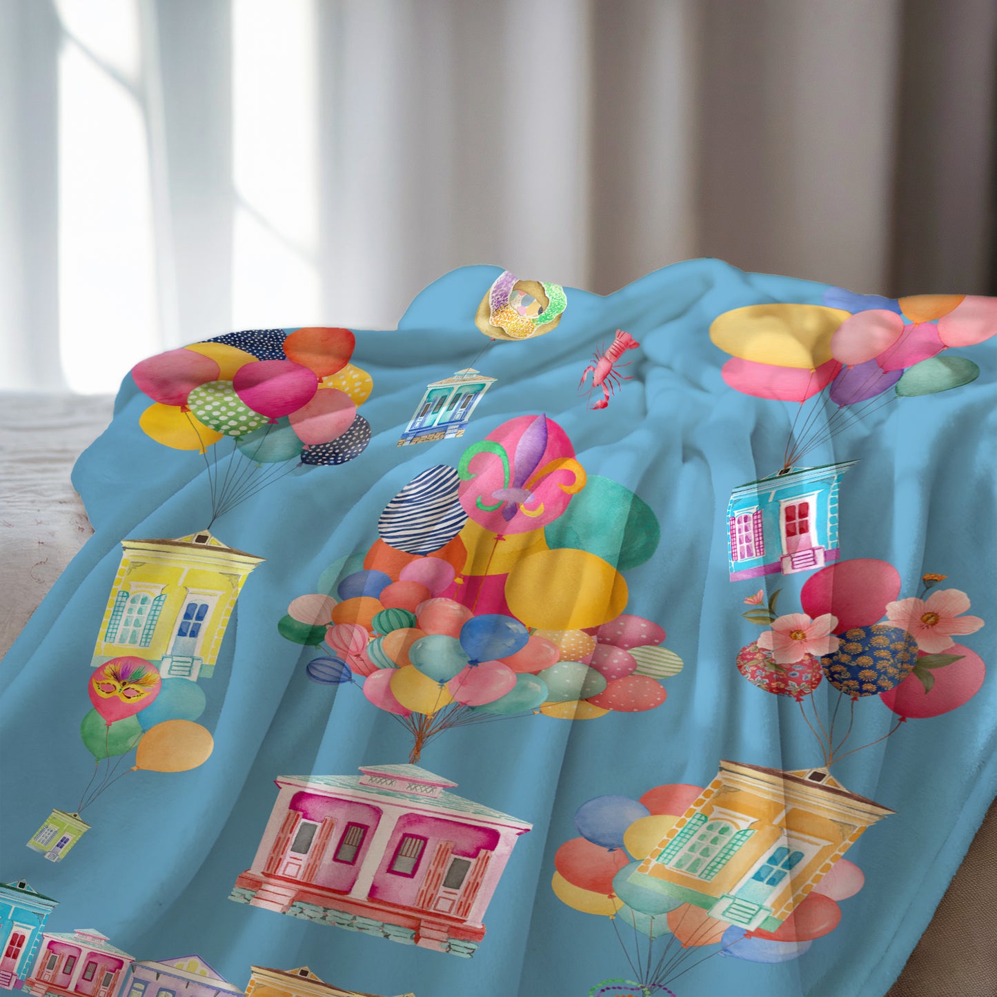 Velveteen Plush Blanket - NOLA Blue