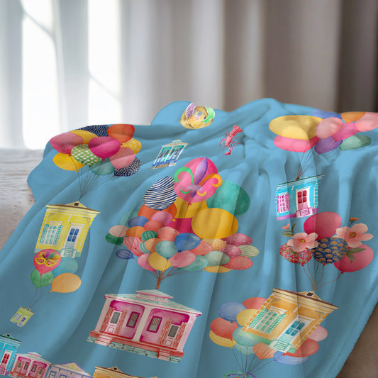 Velveteen Plush Blanket - NOLA Blue