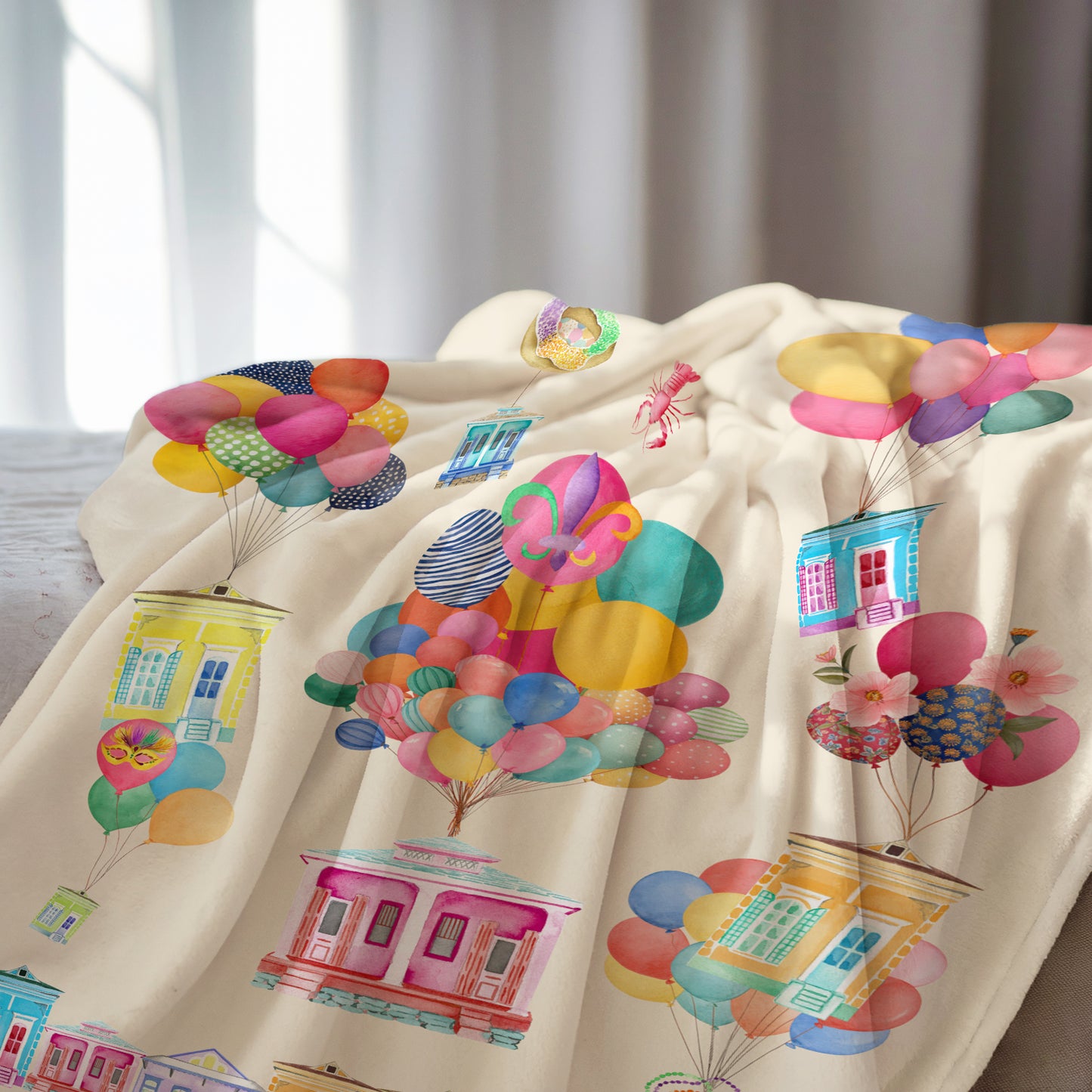 Velveteen Plush Blanket -NOLA Ivory