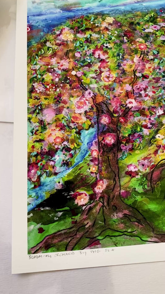 Blooming Orchard by the Sea
